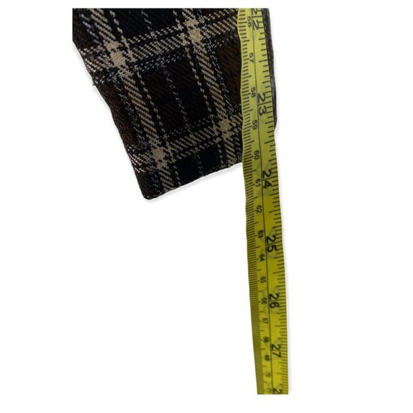 Vintage 90s My Michelle Brown Black Plaid Blazer Large - Picture 8 of 8